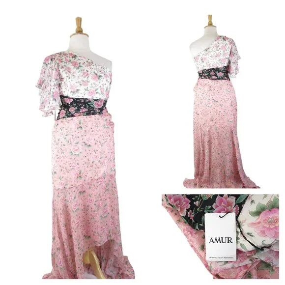 AMUR | Dresses | Amur A Mindful Use Of Resources Peach Amber Multi Alissa  Floral Maxi Gown 2 | Poshmark